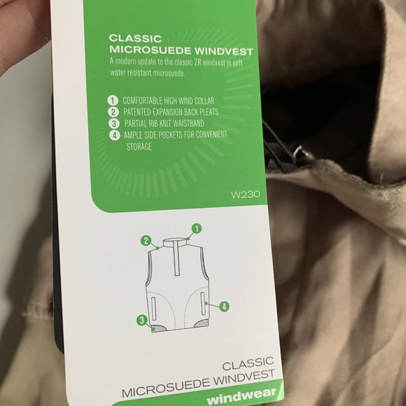 Zero Restriction NWT Classic Microsuede Golf Vest Taupe Tan MSRP $150+ Sz Small - Picture 5 of 10